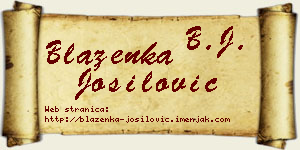 Blaženka Jošilović vizit kartica